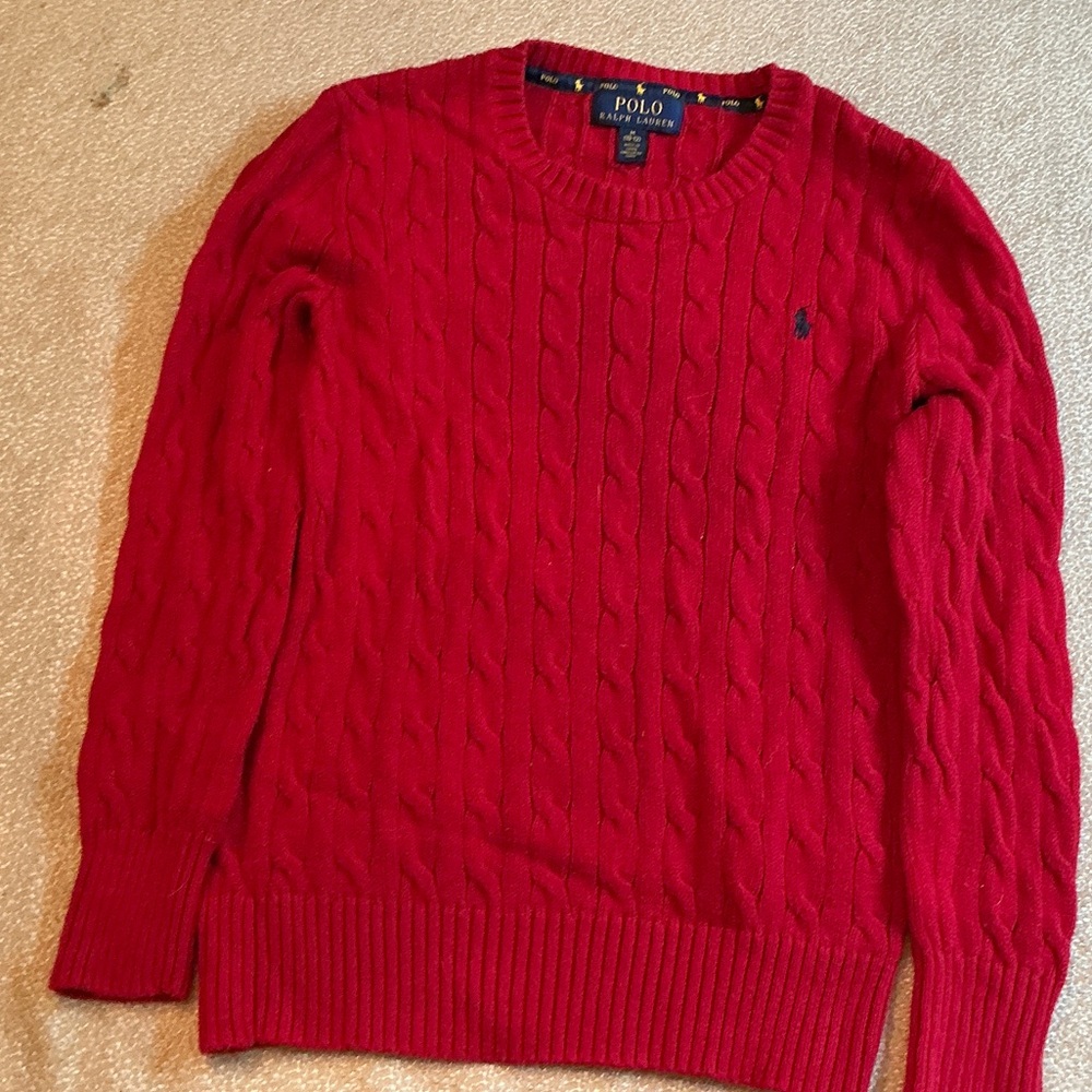 Polo by Ralph Lauren boys   Red Crewneck Sweater size 10/12